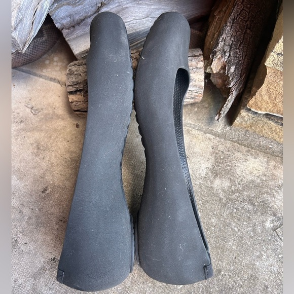 Crocs Mary Jane ballet rubber black matte closed toe flat shoes Sz-10. C - Picture 4 of 9